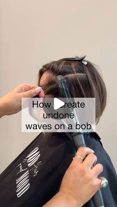 Lisa Mathews on Instagram: "2024 is the year of bobs & lobs  Here are some tips for effortless waves…  Over direct - curl away from the face, over- directing  the hair to frame the face   Do not curl the ends- this will give it a softer texture and will elongate the length. If you accidentally curl too much use the iron to flatten the ends.   Use a bigger barrel curling iron, if your iron is too small it will create a tighter curl rather than a soft curl. I think the biggest mistake people make is using a smaller barrel for short hair.   For this look I used @oliviagarden_int 1.25 xtra long iron use my code “LisaOG” for 10% off   To prep her hair and give the style volume and longevity ➡️ @moroccanoil volumizing mousse.   After the style cools ➡️ Moroccainoil Dry texture spray to give it t Big Barrel Curling Iron, Curling Iron Short Hair, Messy Waves Hair, Curling A Bob Haircut, Dry Texture Spray, Undone Hair, Waves Tutorial, Short Hair Waves, Curled Bob