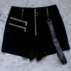 If you don’t think you need a pair of velvet shorts in your closet, think again. Our shorts combine all elements of streetwear, Kpop, and comfort all in one. Black Velvet Gothic Bottoms, Black Gothic Velvet Bottoms, Edgy Fitted Shorts With Zipper Closure, Black Velvet Bottoms For Night Out, Edgy Shorts With Zipper Closure, Edgy High-waist Shorts With Zipper Closure, Edgy High Waist Shorts With Zipper Closure, Edgy Shorts With Zipper Closure For Night Out, Edgy Shorts For Night Out With Zipper Closure