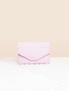 CARDHOLDER PINK CROCO Trendy Pink Card Holder With Card Slots, Pink Bifold Coin Purse, Pink Bifold Coin Purse For Everyday, Pink Bifold Card Holder With Interior Slots, Pink Envelope Wallets For Everyday Use, Pink Envelope Wallet For Everyday Use, Everyday Pink Bifold Coin Purse, Pink Card Holder With Interior Slots As Gift, Trendy Pink Rectangular Wallets