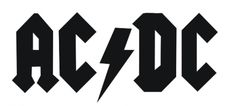 the ac dc logo is shown in black and white