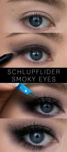 Smoky Eyes für Schlupflider - Tipps, Tricks und Tutorial! Trucco Smokey Eye, Drooping Eyelids, Smoky Eyes, Makeup Tutorial For Beginners, Smokey Eyes, Makeup For Beginners