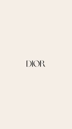 the word dior written in black on a white background