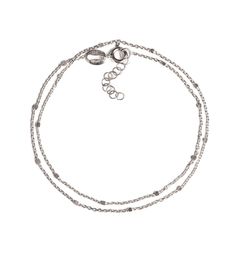 Minimal and dainty double chain wrap bracelet, perfect for layering with other bracelets or worn alone. The metal beads give off a subtle sparkle that is perfect for every occasion. .925 Sterling Silver Cubic Zirconia pave crystals Hypoallergenic, lead and nickel free Sizes: 6in(15.2cm) and 6.75in(17cm) Quality Italian Chain Width: 1mm Handcrafted in NYC #B043 Knots Jewelry, Italian Chain, Jewelry Gift Guide, Layered Chain, Moms Bracelet, Choker Pendant, Gold Statement Ring, Nose Jewelry, Layered Chains