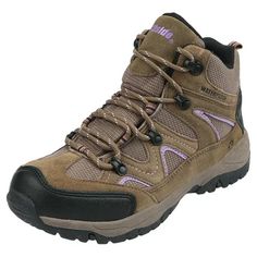 The versatile Northside Women's Snohomish Leather Waterproof Hiking Boot is the boot for any adventure. The suede and mesh waterproof upper is just as ready for a trek through the summer heat as sloshing through spring downpours. Its mid cut cuff helps keep you cool, dry, and comfortable. Size: 7.5.  Color: Brown.  Gender: female.  Age Group: adult. Camping Boots, Leather Hiking Boots, Waterproof Hiking Shoes, Hiking Boots Women, Waterproof Hiking Boots, Hiking Boot, Hiking Women, Blue Sneakers, Summer Heat