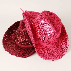 Take a walk on the wild side with our Women's Sequin Mesh Cowboy Hat! This hat boasts a bedazzled design that is perfect for any party or event. Made with 100% polyester, it is both stylish and durable. Plus, the adjustable suede string attached adds a touch of versatility to this cowboy hat design. Time to lasso in some attention! Size: One Size Fits All : 22-23" (57-58cm) Circumference, 3.5" Brim Size, 4.75" Crown** Fun Wide Brim Party Hat, Fun Party Hats With Short Brim, Fun Party Hat With Short Brim, Fun Short Brim Party Hat, Red Western Style Party Hat, Red Western-style Party Hat, Winter Party Hat With Fun Style, Western Style Summer Party Hat, Western Curved Brim Costume Hat For Parties