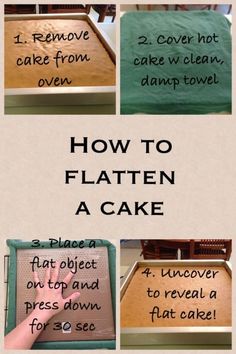 instructions for how to flatten a cake