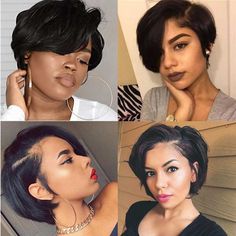 【Halle】TK42 : 13X4 Lace Pixie Short Straight Bob Wigs Pixie Cut BOB Wi – Beaudiva Hair Cheap Human Hair Wigs, Short Human Hair Wigs, Cheap Human Hair, Short Curly Wigs, Remy Human Hair Wigs, Straight Bob, Pixie Cut Wig, Raw Hair, Penteado Cabelo Curto