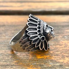 🔥 Embrace the Spirit of the Chief: 925 Sterling Silver Indian Head Ring 🔥 Capture the essence of Native American heritage with our exceptional Indian Head Ring. Meticulously handcrafted, this piece pays homage to the strength, wisdom, and resilience symbolized by the American Indian Chief. A true work of art, this handmade silver men's ring is a distinctive addition to our Native American Chief Sterling Silver Men's Jewelry collection. 🌟 Ring Specifications: Material: Skillfully crafted from Apache Native American, Special Gifts For Him, Ring Indian, Native American Chief, Head Ring, Native American Heritage, Indian Chief, Indian Head, Meaningful Jewelry