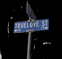 two blue street signs on top of a metal pole in front of a white sky