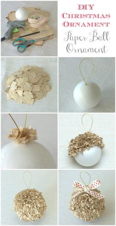 christmas ornaments made from paper ball ornaments