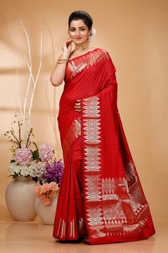 Elevate your ethnic wardrobe with this Exquisite Handwoven Banarasi Saree, a masterpiece of traditional Indian craftsmanship. Made from premium quality silk, this saree features intricate Zari work that showcases the rich cultural heritage of Banaras. Perfect for weddings, festivals, and special occasions, this Banarasi saree exudes elegance and sophistication. Each saree is meticulously handcrafted by skilled artisans, ensuring that every piece is unique and of the highest quality. The luxuriou Traditional Art Silk Pre-draped Saree With Pallu, Traditional Art Silk Pre-draped Saree For Diwali, Traditional Katan Silk Pre-draped Saree, Traditional Silk Pre-draped Saree For Diwali, Traditional Silk Pre-draped Saree For Eid, Festive Ceremonial Art Silk Traditional Wear, Festive Ceremonial Traditional Wear In Art Silk, Banarasi Silk Blouse Piece With Traditional Patterns, Raw Silk Traditional Wear For Puja