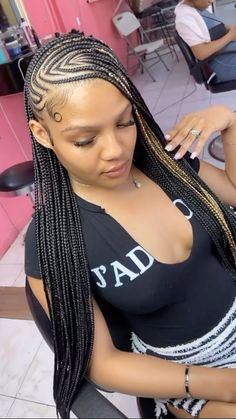 #fulani #braids #hair #hairstyles #braided Side Fulani Braids, Fulani Designs, Funali Braids Designs, Colored Fulani Braids, Lemon Fulani Braids, Alicia Keys Fulani Braids, Fulani Side Part Braids, Fulani Braids In A Ponytail, Fulani Braids Side Part