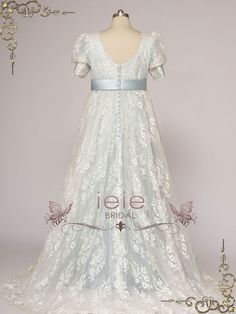 "Eloise" is a regency style ball gown, inspired by the Netflix series "Bridgerton". After the series became a hit, we had many inquiries for Regency era style dresses for Bridgerton ball events across the country. This dress is yet another elegant and historical romantic dress that we have added to our Regency collection. Working Time: 8-10 weeks Rush Order please inquire prior to order. Custom Designs We specialize in custom design services.If there's a dress you like and it's not on our websit Ball Dance Dress, Bridgerton Blue, Bridgerton Ball, Dress Quotes, Ball Dance, Blue Evening Dress, Modest Neckline, Regency Dress, Blue Evening Dresses