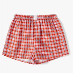 Brand New Never Worn Sporty Red Boxer Briefs For Summer, Red Pajama Shorts With Elastic Waistband, Casual Red Pajama Shorts With Elastic Waistband, Red Cotton Pajama Shorts With Elastic Waistband, Boxer Shorts, Lady In Red, Lounge, Womens Shorts, Brand New