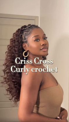 Crochet Black Hairstyles, Braids In Front Crochet In Back, Braids With Curly Hair In The Back, Crochet Hair Ideas, Cute Crochet Hairstyles, Curly Crotchet Hairstyles, Short Crochet Braid Styles, Goddess Curls, Crochet Hairstyles For Black Women