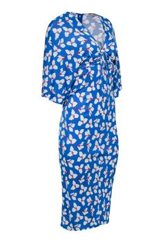 Get ready to turn heads in this playful, flirty dress from Diane von Furstenberg! With a beautiful blue, white, and pink floral print, ruched tie bust, and v-neckline, this dress is perfect for any summer occasion. Style it with a pop of pink heels for extra fun! Size XS 100% Viscose Unlined Invisible zipper back Cropped sleeve V-neckline Ruched tie-bust Bust 30" Waist 24" Shoulder to hem 47" Sleeve length 19.5" Blue Printed Dresses For Brunch, Blue Ruched Midi Dress For Vacation, Blue Ruched Dress For Day Out, Blue Ruched Dress For Vacation, Blue Ruched Dresses For Daywear, Blue Printed Dresses For Daywear, Blue Ruched Midi Dress For Daywear, Ruched Bust Dress, Bust Dress