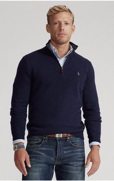 Quarter Zip Sweater Outfit, Quarter Zip Outfit Men, Zip Sweater Outfit, Casual Chique, Mens Cashmere, Sweater Outfit