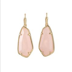 Camelia Earrings From Kendra Scott In Rose Quartz Brand New W/ Tags And Ks Gift Box. 14-Karat Yellow Gold Plated Brass. Faceted Rose Quartz French Wire For Pierced Ears. Approx. 1.33"L X 0.47"W Fast Shipping! Five Star Seller & Posh Ambassador Over 100 Five Star Ratings & Over 50 Love Notes (2005-018c) Elegant Blush Earrings, Chic Pink Jewelry With Matching Earrings, Chic Formal Pink Jewelry, Chic Pink Earrings For Formal Occasions, Small Drop Earrings, Rose Gold Quartz, Kendra Scott Earrings, Statement Drop Earrings, French Wire