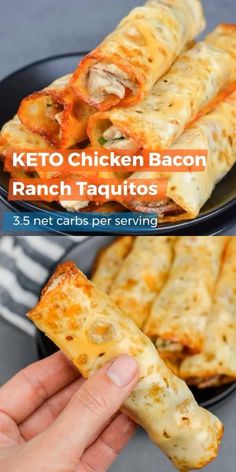 keto chicken bacon ranch taquitass recipe with 3 5 net carbs per serving