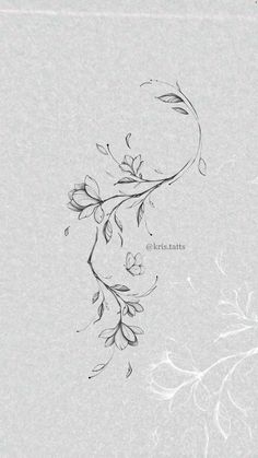 a drawing of flowers and leaves on a white paper with the word love written in it