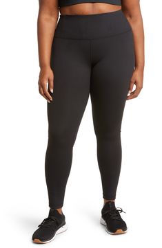 Built from moisture-wicking fabric and fitted with a no-slip waistband, these stretchy, figure-sculpting leggings keep you cool as your workout warms up. 28 1/2" inseam; 9" leg opening; 9 1/2" front rise; 12 1/2" back rise (size Medium) 88% Polyester, 12% Spandex Machine wash, tumble dry Imported Elastic waistband with hidden pocket Brushed, moisture-wicking fabric dries quickly to keep you cool and comfortable Go-dry Athletic Fit Leggings For Sports, Athletic Fit Go-dry Leggings For Sports, Athletic Fit Moisture-wicking Leggings For Sports, Functional Full-length Athletic Fit Activewear, Functional Full Length Athletic Fit Activewear, Functional Full Length Athletic Activewear, Compressive Athleisure Leggings For Jogging, Functional Stretch Leggings For Jogging, Athletic Fit Moisture-wicking Tights