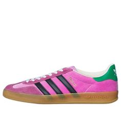 adidas originals x Gucci Gazelle 'Pink' 707848-9STUO-5960 Gucci Sports Sneakers With Rubber Sole, Gucci Sneakers With Rubber Sole For Sports, Pink Gucci Sneakers With Rubber Sole, Gucci Pink Sneakers With Rubber Sole, Gucci Pink Sneakers With Round Toe, Pink Gucci Leather Sneakers, Pink Leather Gucci Sneakers, Gucci Leather Sneakers For Spring, Spring Gucci Leather Sneakers