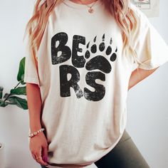 Here's a tee made just for you and your team spirit! This distressed Bears Mascot tee is super soft and comfy. Shown on a super soft comfort colors ivory tee, but so many colors to choose from. Design made on unisex comfort colors shirt. Crew Neck T-shirt With School Spirit, Casual Tri-blend T-shirt For Game Day, Relaxed Fit Team Spirit T-shirt With Logo Print, Relaxed Fit Team Spirit T-shirt, Relaxed Fit T-shirt With Team Spirit Logo, Relaxed Fit Logo Print T-shirt For Game Day, Team Spirit Relaxed Fit T-shirt With Logo, Bears Spirit Shirt, Team Spirit T-shirt With Mascot