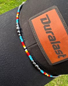 Western Trucker hat chain Beaded chain with black pearls Trucker Hat Charms, Hat Chain, Trucker Hat Chain, Trucker Hat Chains, Adidas Hat, Beaded Rope, Bead Embroidery Jewelry, Embroidery Jewelry, Hat Band