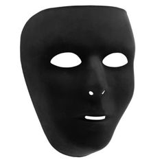 Your team spirit is looking solid with a Black Mask! This plastic full-face mask has allover black with holes for the eyes nose and mouth. The attached elastic stretches for a comfortable fit. Wear it with a Venetian costume or masquerade ball look! Black Mask product details:  7in wide x 7in tall x 3in deep Plastic  Attached elastic One size fits most teens and adults Black Face Mask, Halloween Costume Shop, Mask Black, Halloween Store, Face Mask Black, Full Face Mask, Kids Party Supplies, Black Mask, Halloween Hacks