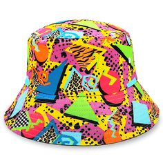 PRICES MAY VARY. STYLISH, VERSATILE COMFORT - This Fascinating And Classic Bucket Hat Is Perfect Bucket Hat For Anywhere You Go With Outdoor Activities. This Wide Brim Bucket Hat Combines Both Colorful Styles To Turn Your Head And Comfort For Your All-day Wear. You Can Use It For Your Usual Day-to-day Activities. A Must Have Item! HIGH QUALITY MATERIAL - Made Of Polyester Twill, Breathable And Lightweighted.Must-have Accessory For Summer Weather, Protect You Away From Harmful Ultraviolet Light A Retro Multicolor Bucket Hat For Summer, Retro Multicolor Summer Hats, Retro Multicolor Bucket Hat With Curved Brim, Retro Wide Brim Bucket Hat, Retro Wide Brim Multicolor Hat, Retro Multicolor Wide Brim Hat, Retro Spring Bucket Hat, 90s Style Adjustable Hats For Summer, Vintage Multicolor Hats, One Size Fits Most