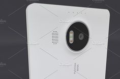 the front view of an electronic device with a camera attached to it's side