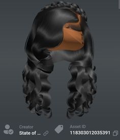 an animated image of a woman's head with long black hair and braids