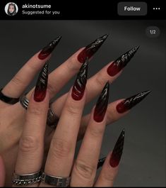 Pelottava Halloween, Fake Nails Long, Halloween Press On Nails, Nail Art Salon, Smink Inspiration, Party Nails, Black Nail