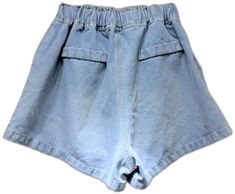 Trendy Spring Jean Shorts, Chic Short Jean Shorts With Pockets, Chic Jean Shorts With Pockets, Denim Blue Shorts For Spring, Chic Spring Jean Shorts, Trendy Knee-length Jean Shorts For Spring, Trendy Jean Shorts With Short Legs For Spring, Spring High-waisted Denim Blue Shorts, High-waisted Jean Shorts With Pockets For Spring