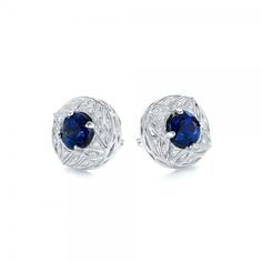 Vintage-Inspired Diamond and Blue Sapphire Earrings | Joseph Jewelry | Bellevue | Seattle | Online | Design Your Own Jewelry Blue Gia Certified Diamond Earrings For Wedding, Blue Platinum Earrings For Wedding, Blue Brilliant Cut Diamond Earrings For Formal Events, Sapphire Diamond Earrings With Gemstone Detail, Formal Sapphire Earrings With Ethical Diamonds, Elegant Sapphire Earrings With Diamond Cut, Blue Sapphire Diamond Earrings Gia Certified, Blue Diamond Earrings With Vvs Clarity, Classic Sapphire Diamond Earrings With Accents