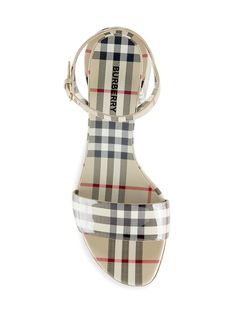 Shop Burberry Cornwall Check Leather Sandals | Saks Fifth Avenue Burberry Heels, Burberry Shoes, Cornwall, Burberry, Sandals