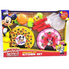 the mickey mouse kitchen set is in its box