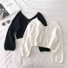 Long Sleeve`Winter Tops For Women Casual Chic Zipper Knitted Sweater – lastrafashion Winter Tops For Women Casual, Winter Tops For Women, Tops For Women Casual, Fashion Top Outfits, Cute Dress Outfits, Everyday Fashion Outfits, Quick Outfits, Easy Trendy Outfits