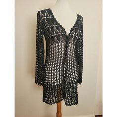 Nwt Bcbg Black Crochet Dress Size M New With Tags! So Perfect For Summer! Black Crochet Adorable. Fitted Black Casual Cover-up, Black Party Cover-up For Spring, Chic Fitted Long Sleeve Cover-up, Fitted Black Cover-up For Party, Elegant Fitted Beach Cover-up, Fitted Casual Cover-up For Party, Chic Fitted Party Cover-up, Elegant Fitted Long Sleeve Cover-up, Fitted Black Cover-up For Summer