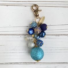 a keychain that has some beads on it