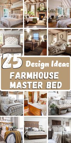 25 design ideas for the farmhouse style bed in this postcard collage is great