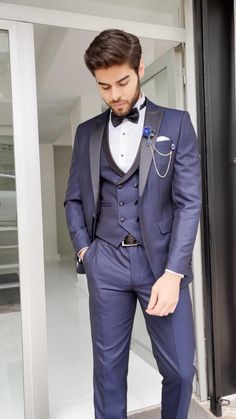 Tuxedo Colors, Dress Man, Suit Clothes, Men's Wedding Outfit, Clothes Jacket, Vest And Pants, Pants Gift, Suit Material, Navy Suit