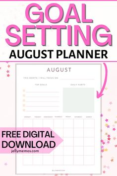 Goal setting worksheet and August calendar printable August Goals, Goals And Habits, Productivity Printables, Goal Setting Printable, August Calendar, Goal Setting Worksheet, Calendar Printable, Planner Inspiration, Productivity Planner