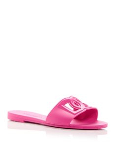 Dolce & Gabbana Women's Logo Pool Slide Sandals Luxury Pink Sandals For Vacation, Luxury Pink Sandals For The Beach, Dolce And Gabbana Slides, Pool Slide, Pink Accessories, 17th Birthday, Pool Slides, Slide Sandals, Slides