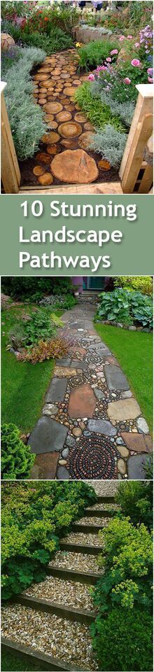 the cover of 10 stunning landscaping pathways