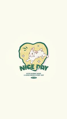 the logo for nice day with a dog running