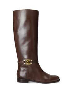 LAUREN RALPH LAUREN BRIDGETTE BURNISHED LEATHER TALL BOOT
 | Cocoa Women‘s Boots  | YOOX Ralf Lauren Boots, Yoox Boots, Ralph Lauren Boots, Tall Brown Boots, Tall Leather Boots, Tall Boot, Lauren By Ralph Lauren, Tall Boots, Leather Booties