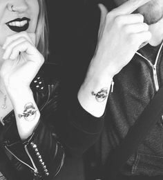 Gothic Marriage Tattoos: Matching Skulls Design Hand Tattoos For Couples, Skeleton Couple Tattoo, Wedding Date Tattoos, Skull Couple Tattoo, Marriage Tattoos, Couple Tattoos Unique Meaningful, Small Couple Tattoos, Date Tattoos, Couple Tattoos Unique