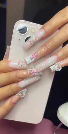 Cute Nails Long, Ac New Leaf, Colored Acrylic Nails, Work Nails, Glow Nails, Pretty Gel Nails, Long Square Acrylic Nails