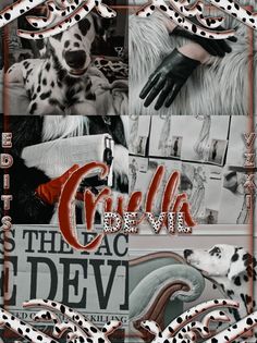 a collage of photos with dalmatian dogs and the words crolla on it